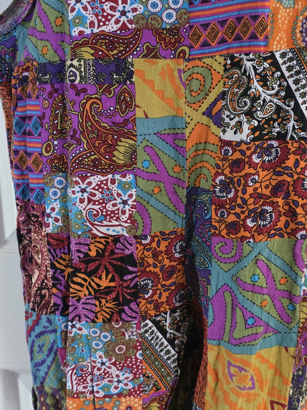 Bohemian Multicolor Patchwork Jumpsuit Romper - Picture 2 of 5